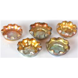 5 Tiffany Gold Iridescent Artglass Salts