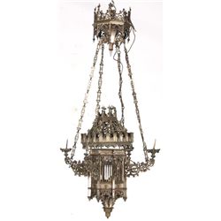 Gothic Hanging Brass Hall Lamp