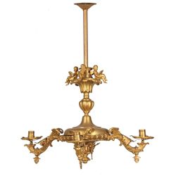 4 Arm Figural Putti Chandelier