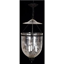 Etched Glass Hanging Hall Lamp
