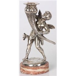 Cupid Silver Plated Candle Holder