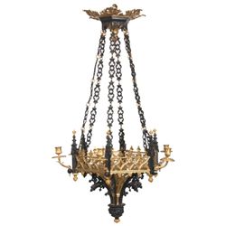 Gothic Bronze Hanging Chandelier