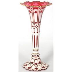 Cut To Cranberry Overlay Vase