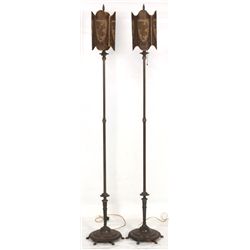 Pr Rembrandt Figural Torchiere Lamps