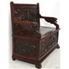 Image 4 : Winged Griffin Carved Walnut Bench