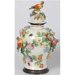 Dresden Floral, Bird & Insect Covered Jar