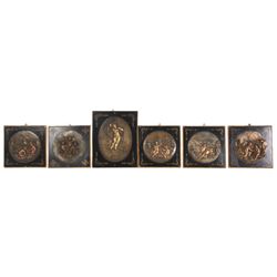 Collection of Six Bronze Plaques
