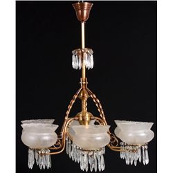 Brass 6 Arm Hanging Chandelier