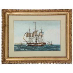 Baugean W/C Seascape Ship Painting