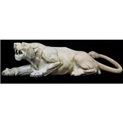 Carved Marble Tiger Sculpture
