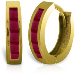 14k Solid Gold 1.30ct Ruby Earrings