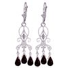 Image 1 : 14K White Gold 6.30ct Garnet & Diamond Earring