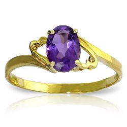 14K YELLOW GOLD  0.75ct OVAL SHAPE AMETHYST RING