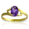 Image 1 : 14K YELLOW GOLD  0.75ct OVAL SHAPE AMETHYST RING