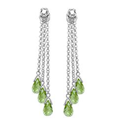14k WG 10.50ct Peridot & Diamond Chandelier Earrings