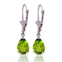 3.0ct Peridot Petite Drop Earrings in 14k WHITE GOLD