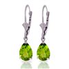 Image 1 : 3.0ct Peridot Petite Drop Earrings in 14k WHITE GOLD