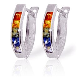 14K White Gold 1.30ct Multi Colored Sapphire Earring