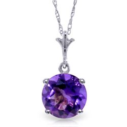 14k WHITE GOLD 1.15ct Amethyst Necklace