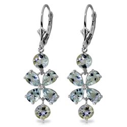 14K WG 3.25ct PEAR & 2.07ct AQUAMARINE EARRING