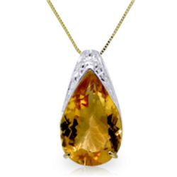 5.00ct Citrine Drop Style Necklace in 14k YELLOW GOLD