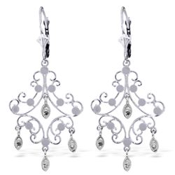 14K WG .04ct SI2 ROUND DIAMOND CHANDELIER EARRING