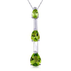 14K WG .26ct .60ct & .85ct NATURAL PERIDOTS NECKLACE