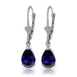 3.00ct Sapphire Petite Drop Earrings in 14k WHITE GOLD
