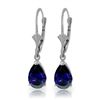 Image 1 : 3.00ct Sapphire Petite Drop Earrings in 14k WHITE GOLD