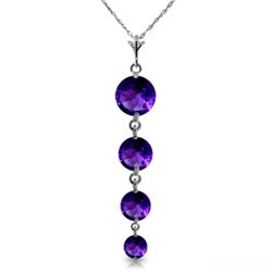 14k White Gold Amethyst Necklace