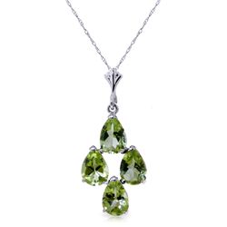 14k White Gold 2.25ct Peridot Necklace
