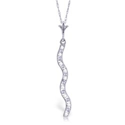 14k WG 0.05ct Diamond Curved Bar Necklace