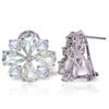 Image 1 : 14k WG Aquamarine Flower French Clip Earrings