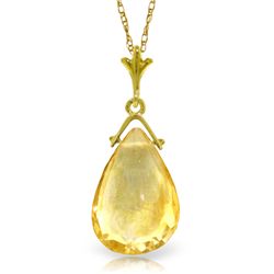 14K YELLOW GOLD 5.10ct BRIOLETTE CITRINE NECKLACE