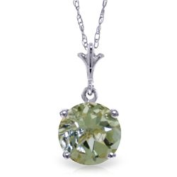 14k Solid Gold 1.15ct Green Amethyst Necklace