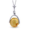 Image 1 : 14K White Gold 3.25ct Checkboard Cut Citrine Necklace