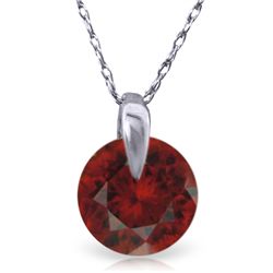 14K White Gold 1.00ct Round Cut Garnet Necklace