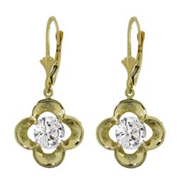 14k Solid Gold 1.0ct Diamond Flower Earrings