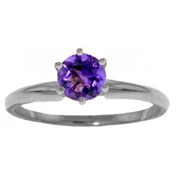 0.65ct Amethyst Classic Solitaire Ring in 14k WG