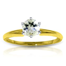 14k Solid Gold 0.65ct Aquamarine Solitaire Ring