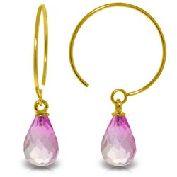 14k Solid Gold 1.35ct Pink Topaz Earrings
