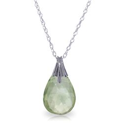 14k White Gold 3.0ct Green Amethyst Necklace