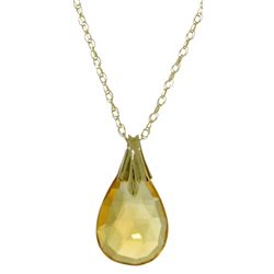14k Yellow Gold 3.0ct Briolette Citrine Necklace