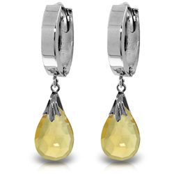 14k Solid Gold 6.0ct Citrine Dangle Earrings