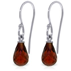 14k White Gold 2.70ct Garnet Fish Hook Earrings