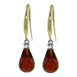 14k Yellow Gold 4.50ct Garnet & Diamond Earrings