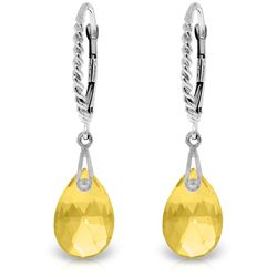 14k Solid Gold 6.0ct Citrine Earrings
