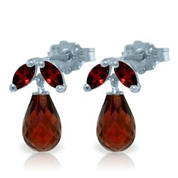 14k White Gold Petite 3.00ct .40ct Garnet Earrings