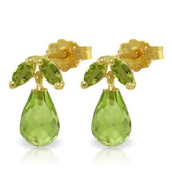 14k Yellow Gold 3.00ct .40ct Peridot Petite Earrings