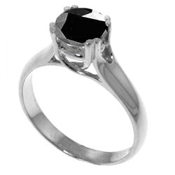 1.00ct Black Diamond Solitaire Ring in 14k Gold
